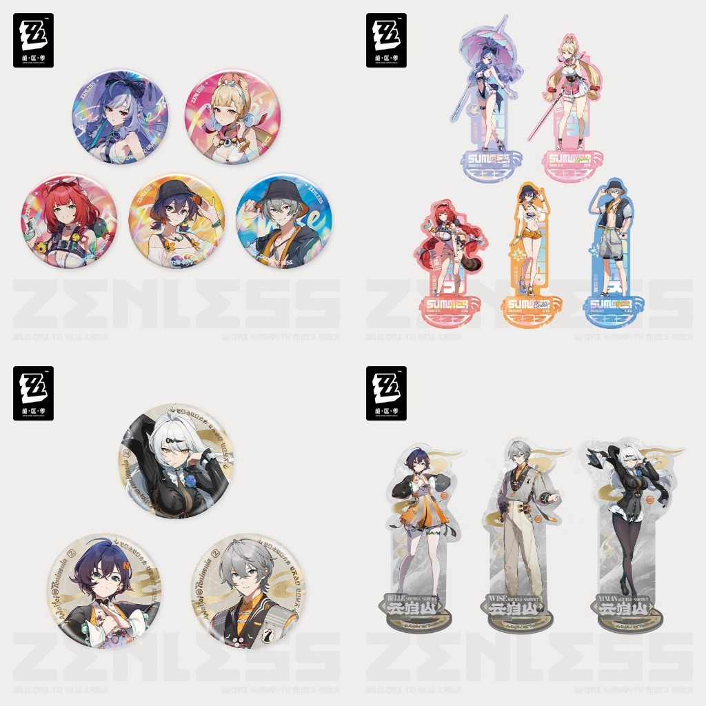 Senless Zone Zero The "New"s - Vivian Skin Alice Tinplate Badge ขาตั้งอะคริลิค Bangboo ZZZ Jedi Lina
