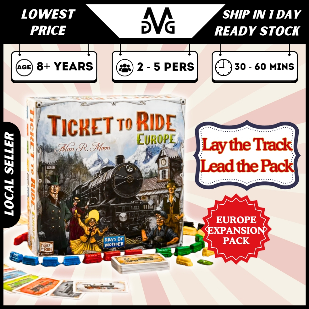 Ticket To Ride Europe Board Game Edition เวอร์ชันภาษาอังกฤษการ์ดเกมปาร์ตี้กับเพื่อนครอบครัวเด็ก Jour