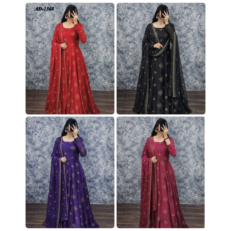 AD-1368~S ถึง 3XL~Elegant Rangoli Silk Beats ชุดทํางานพร้อม Duptta