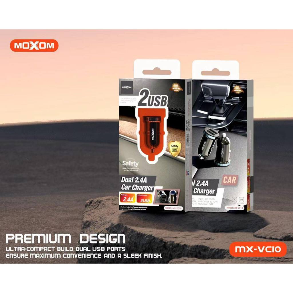 MOXOM MX-VC10 2.4A DUAL USB PORT IN CAR CHARGER ADAPTER