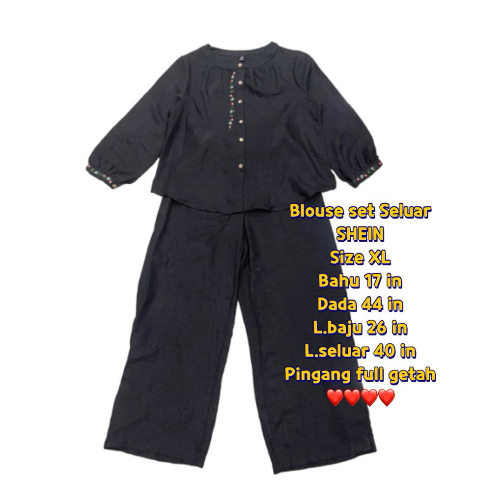 เซตเสื้อ seluar/blouse set skrit ️preloved