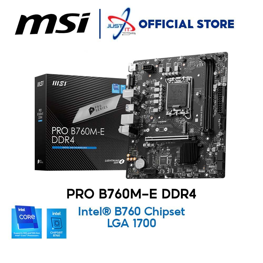 MSI PRO B760M-E D4 / DDR4 LGA1700 GAMING MOTHERBOARD COMBO INTEL I5-12400 / 14400 / 14100F / 14700