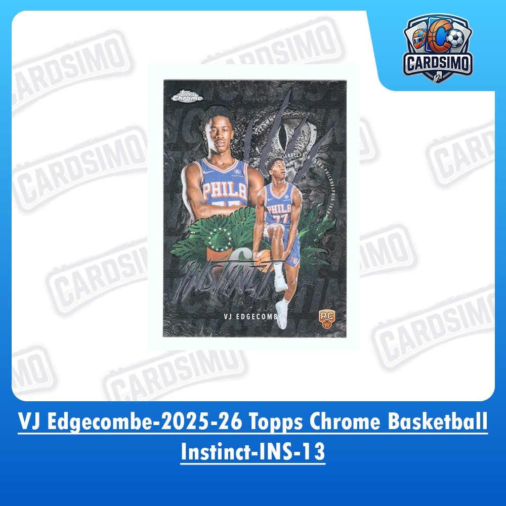 VJ Edgecombe -Instinct- 76ers 2025/26 Topps Chrome Basketball Trading Card