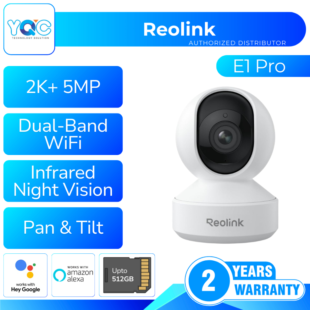 Reolink E1 Pro 5MP AI Wireless PT กล้องบ้านอัจฉริยะกล้องวงจรปิด IP Super HD, กล้องรักษาความปลอดภัย P