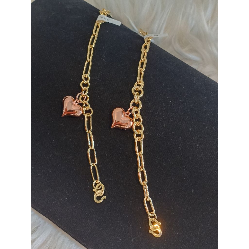 RANTAI TANGAN / BRACELET / GELANG FASHION RAYA TITANIUM EMAS SADUR ANTI KARAT