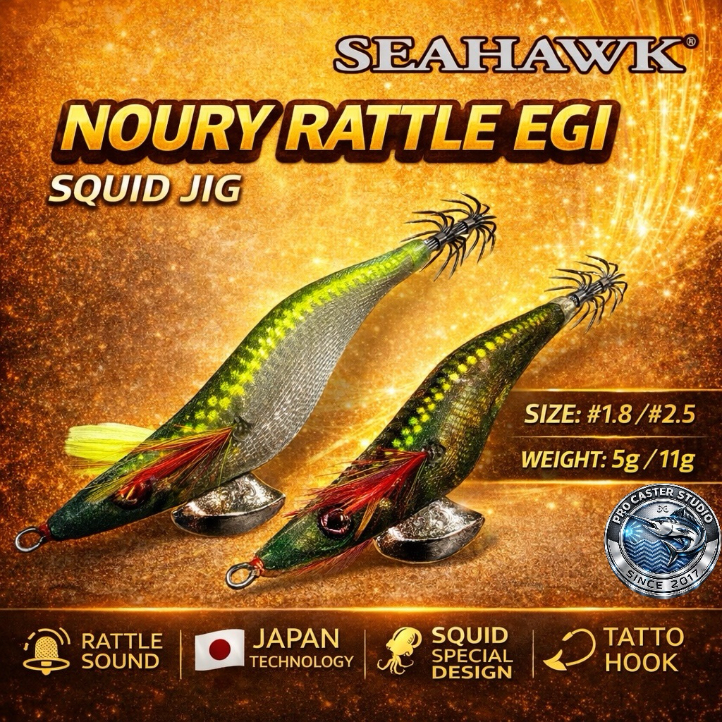 26 SEAHAWK NOURY RATTLE EGI SQUID JIG FISHING LURE EGI CANDAT SOTONG