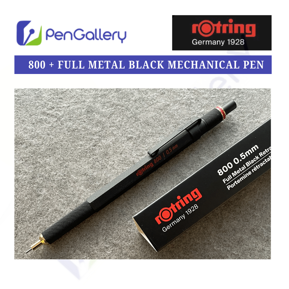 Rotring 800 + Full Metal Black 0.5mm Mechanical Pen Stylus Hybrid