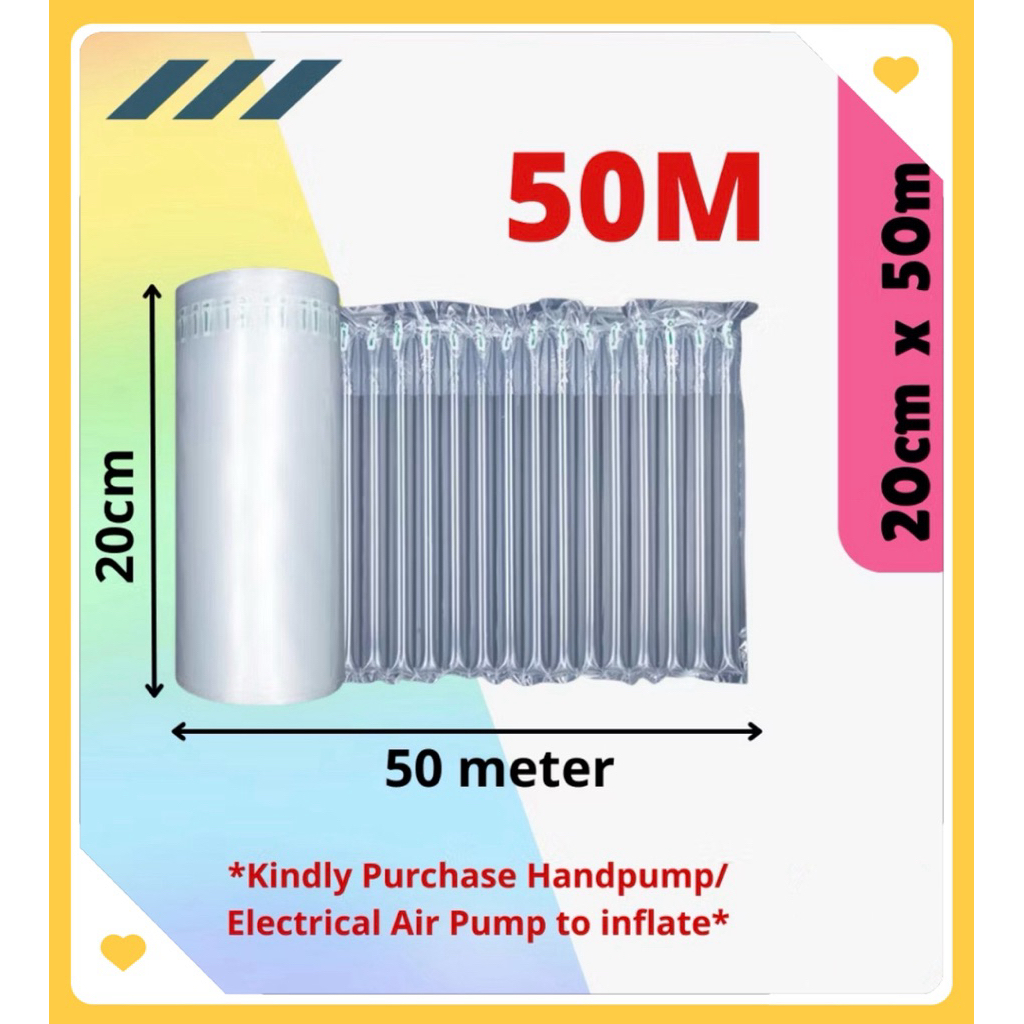 20x50m Bubble Wrap Air Inflatable บรรจุภัณฑ์ม้วนกันกระแทกเบาะ Ecom Packing Wrap Barang เปราะบาง/快แพ็