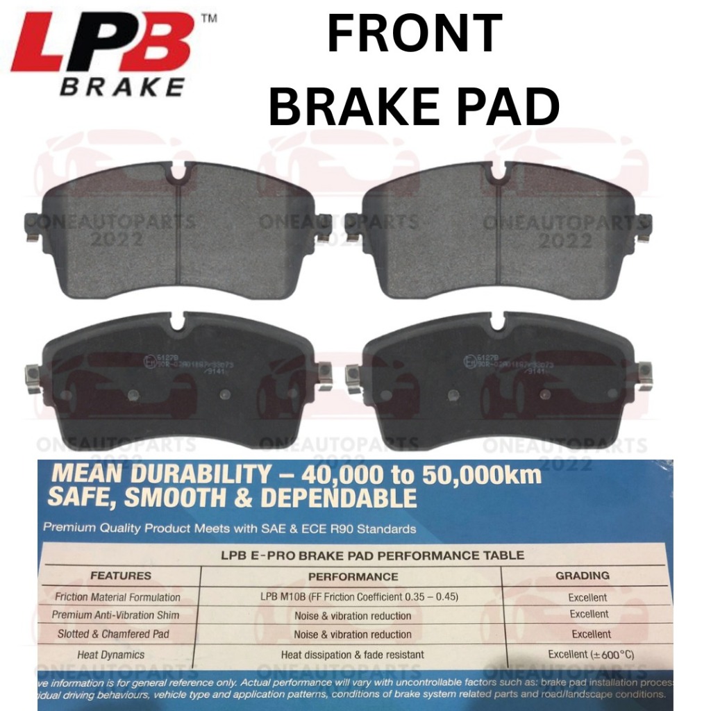 LPB E-PRO SEMI METALLIC FRONT BRAKE PAD LAND ROVER DEFENDER (L663) DISCOVERY (L462) RANGE ROVER SPOR