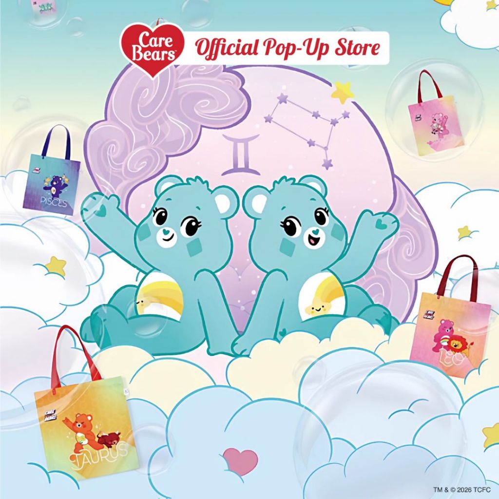 Care Bears TM ปลดล็อคอย่างเป็นทางการ Magic 12 Zodiac Tote Bags Blind Box Series -- Shoulder Shopping