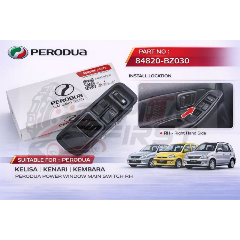 84820-BZ030 PERODUA POWER WINDOW MAIN SWITCH RH KELISA KENARI KEMBARA 84820-BZ030