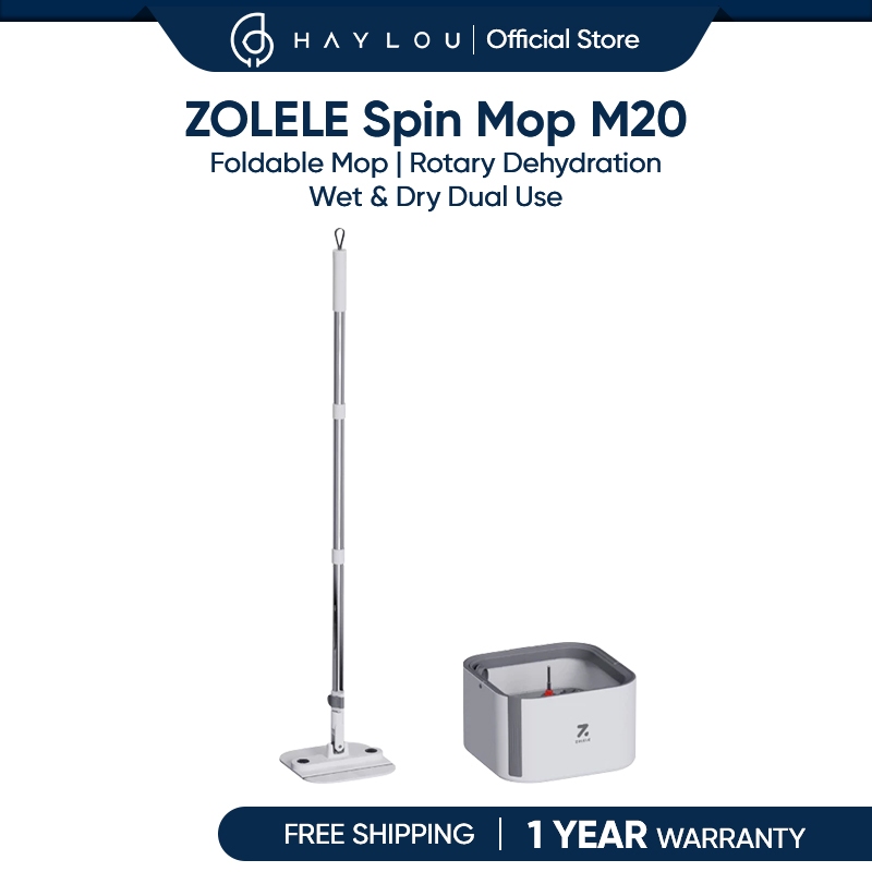 Zolele M20 Spin Mop ชุดถัง Magic หมุน Mop ไม่มีมือซักผ้า Lazy Mops Self-Cleaning Nano ผ้าไมโครไฟเบอร
