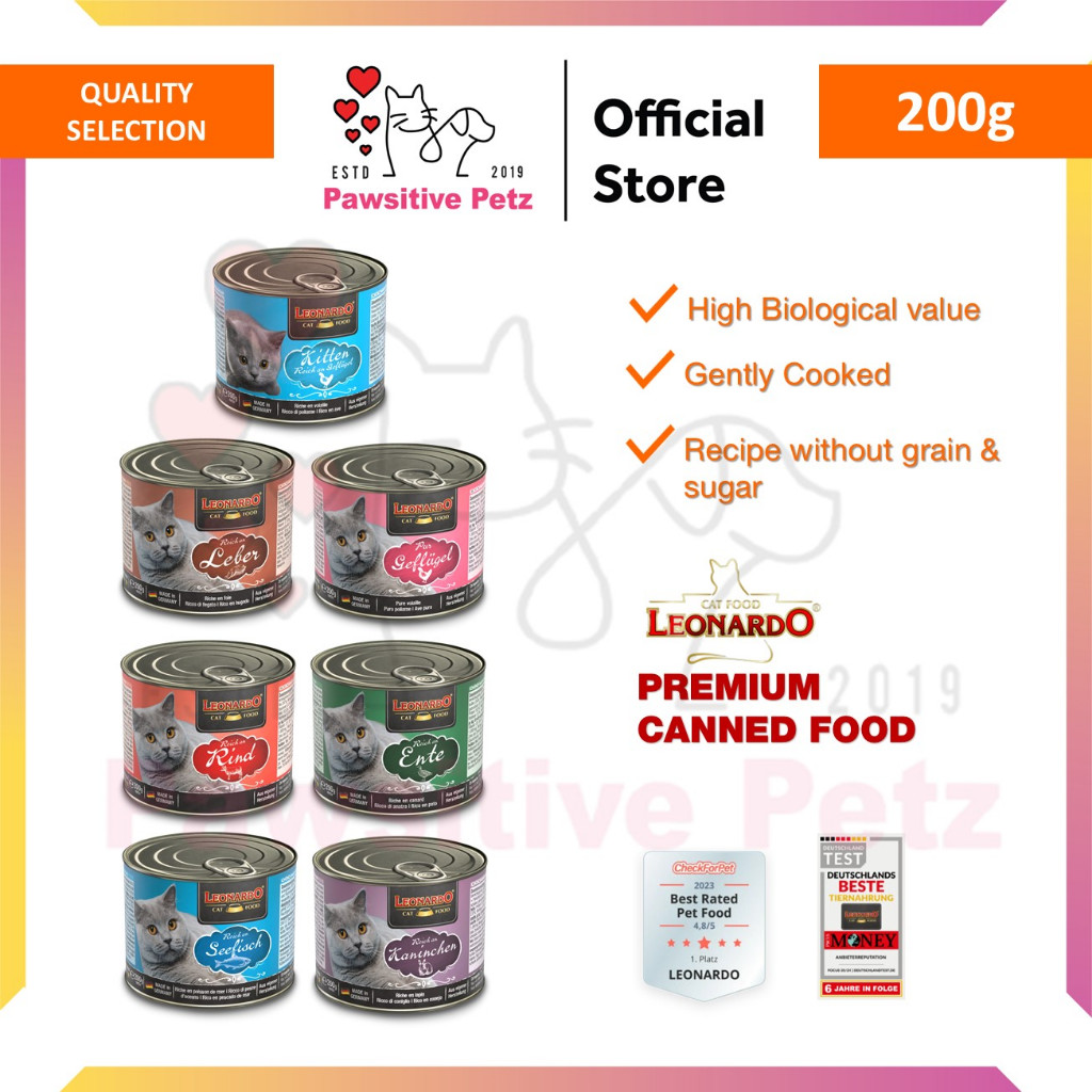 Leonardo Quality Selection Cat อาหารกระป๋องลูกแมว อาหารแมวโต อาหารพรีเมี่ยม Makanan Kucing Germany
