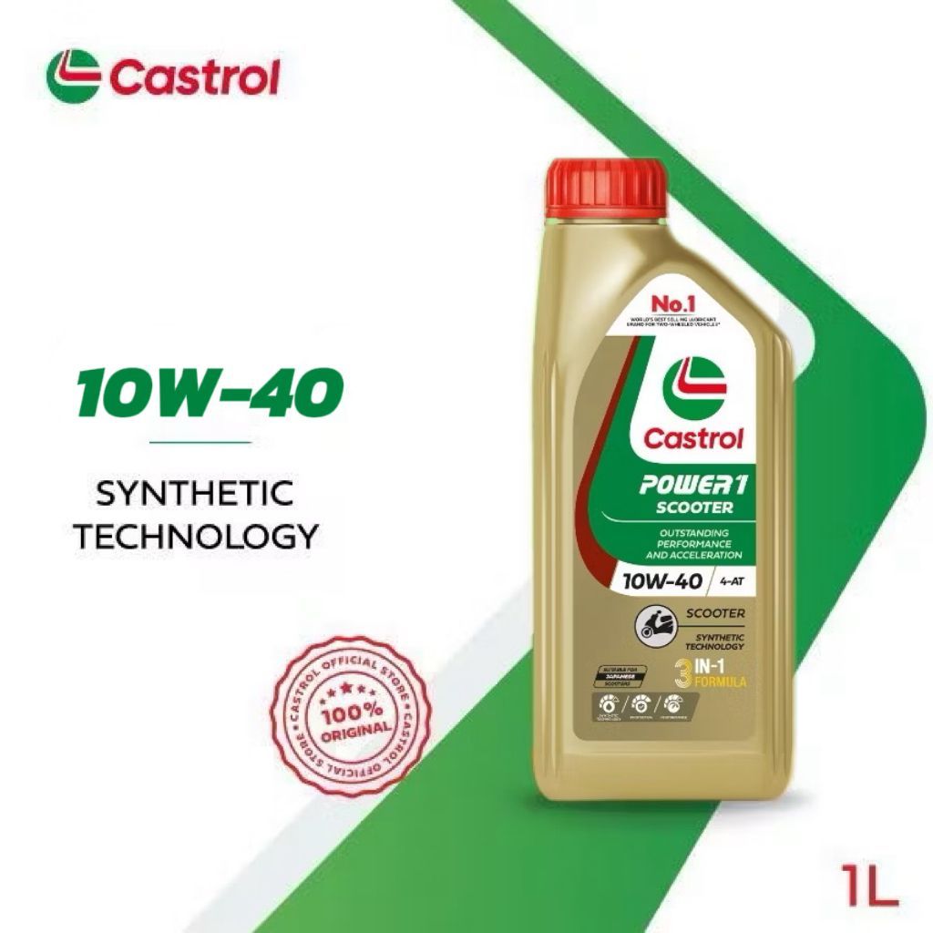 CASTROL POWER 1 SCOOTER 4T 10W40 SYNTHETIC TECHNOLOGY สําหรับ SCOOTER (1L)
