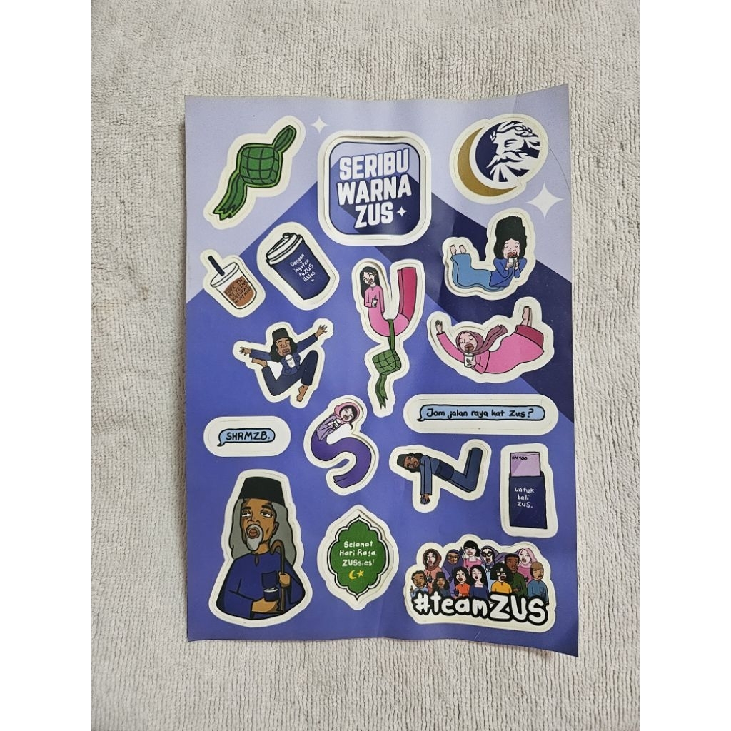 สติ๊กเกอร์กาแฟ Zus ของแท้ - ZUS Coffee X Izzati Suza Seribu Warna Raya 2024 ฉบับร่วมสมัย