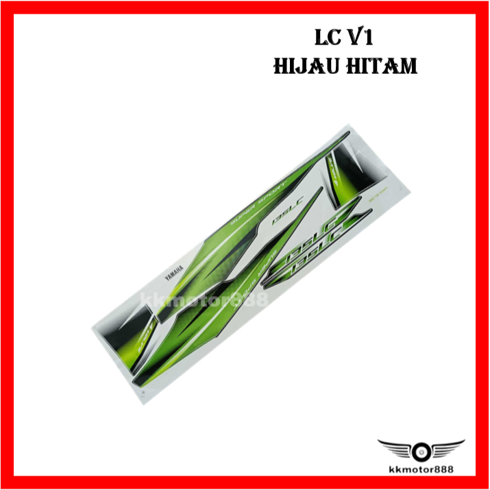 [GOOD QUALITY !!!] สติ๊กเกอร์ YAMAHA LC135 135LC LC 135 V1 HIJAU HITAM (1) OEM / STRIPE GREEN BLACK 
