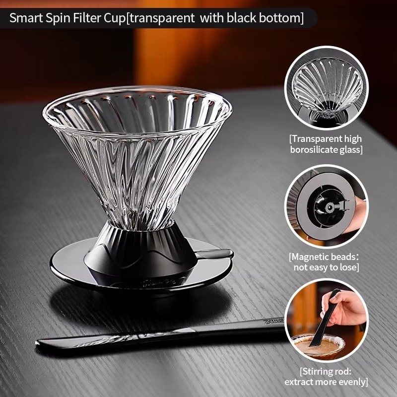 Bincoo Clever Cup Smart Dripper – Diagonal Twisting V60 Immersion Coffee Brewer