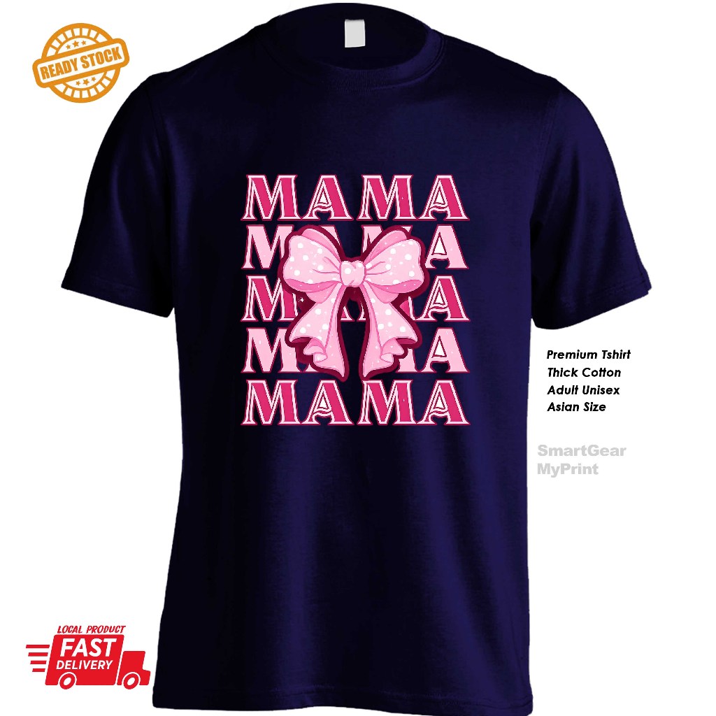 Mama Design Coquette Riben ผู้ใหญ่ผ้าฝ้ายเสื้อยืด Baju ผู้ใหญ่ผ้าฝ้าย 100%