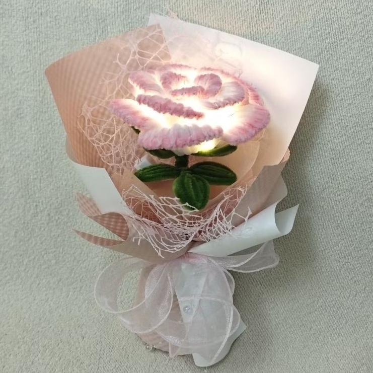 ไฟ LED chenille rose bouquet 棒LED灯 rose Flower