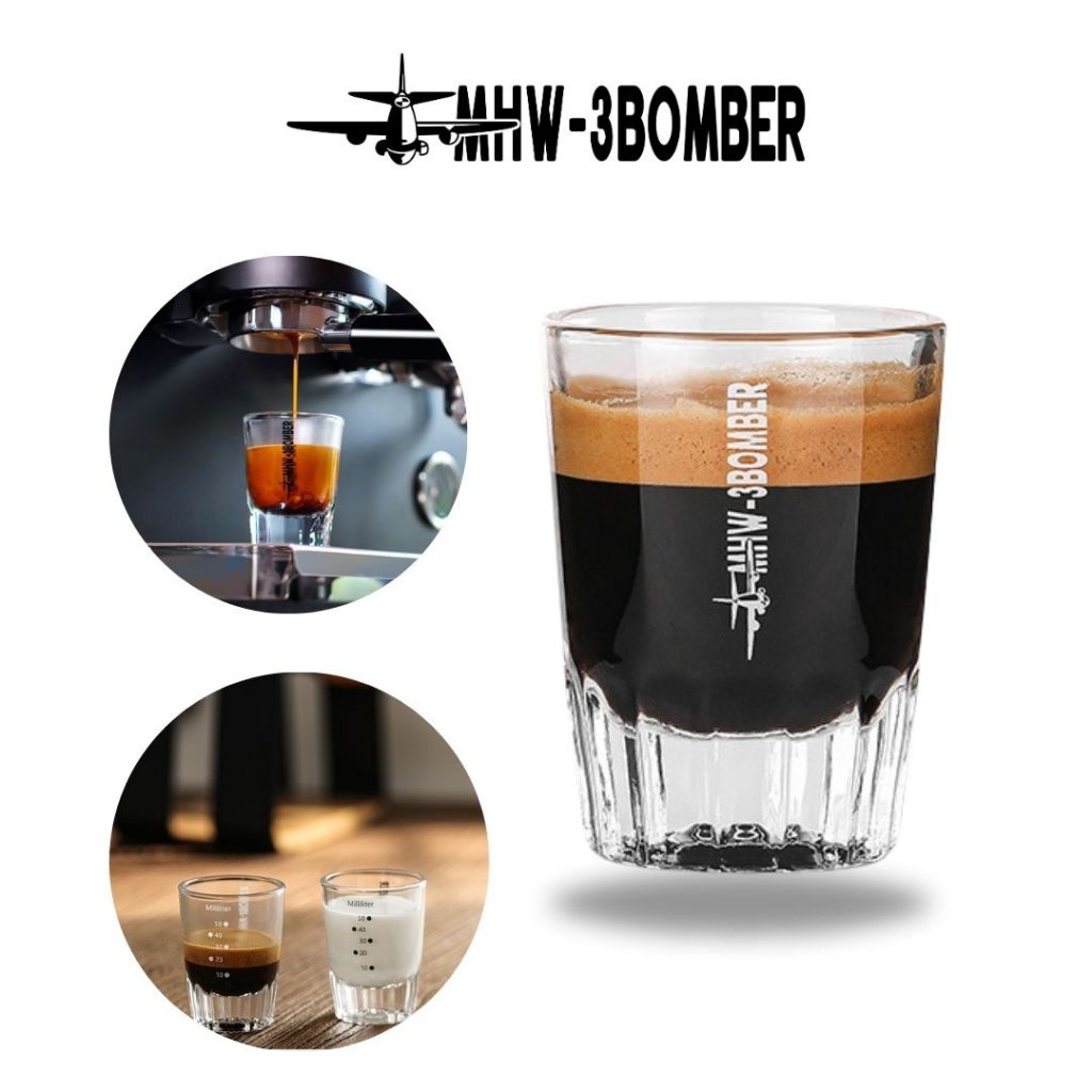 MHW 3bomber Shot Glasses ถ้วยตวง Mini Liquid Heavy Espresso Coffee Shot Glass OZ Cup