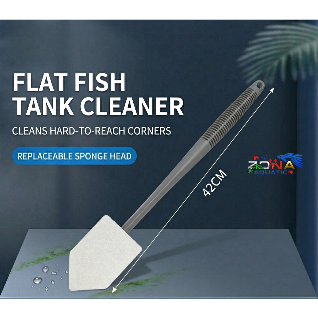ถังปลา CLEANING BRUSH FLAT FISH TANK CLEANER TOOL CLEAN ALGAE 鱼清洁刷