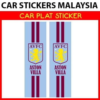 CSM Car Plat Sticker - Aston Villa plat kereta EP
