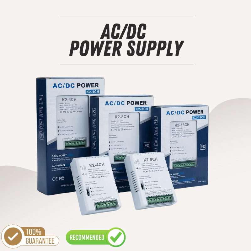 POWER SUPPLY กล้องวงจรปิดหลายช่อง 4CH / 8CH / 16CH AC/DC 12V เอาต์พุตแบบปรับได้สําหรับกล้อง