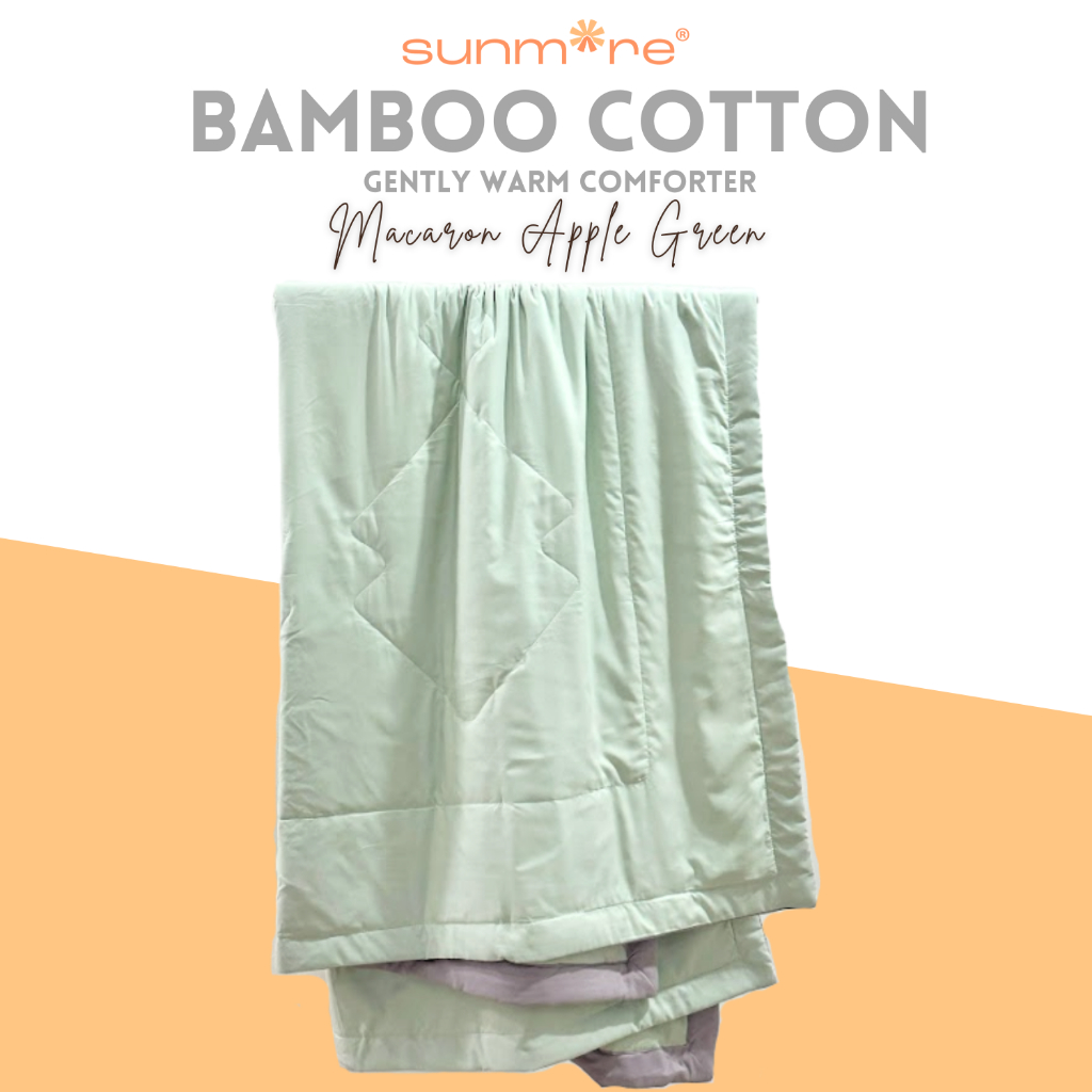 SUNMORE BAMBOO COTTON COMFORTER QUILT BLANKET DUVET SUPER SINGLE / KING APPLE GREEN WARMER SOFT COMF