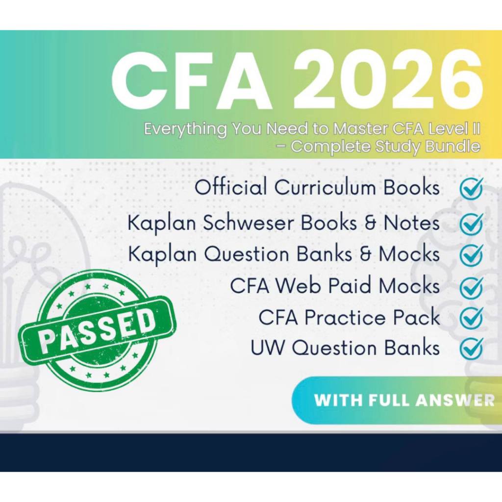 2026/2025 CFA ระดับ 2 Ultra Bundle- Kaplan Schweser, IFT, หนังสือเรียน, UWorld Wiley, กระดาษจําลองอย