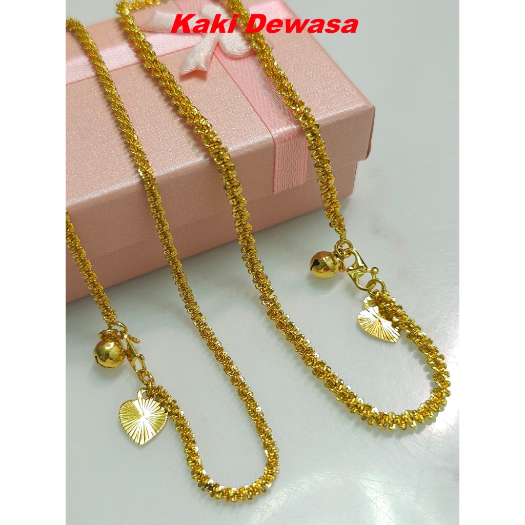Emas Korea Jagang Kaki Rantai Kaki ผู้ใหญ่ / กําไลข้อเท้าชุบทองสําหรับสุภาพสตรีผู้หญิง