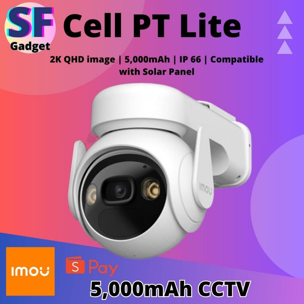 Imou Cell PT Lite (K9ECP) ภาพ 2K QHD | 5,000mAh | ไอพี 66 | เข้ากันได้กับแผงโซลาร์เซลล์