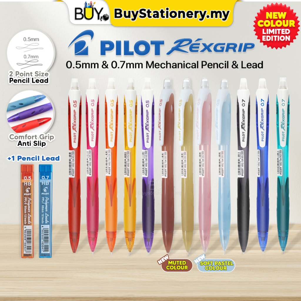 Pilot Mechanical Pencil Rexgrip Pensil Tekan Free Pencil Lead -(1s/Pkt) Pensel Alat Tulis เครื่องเขียน