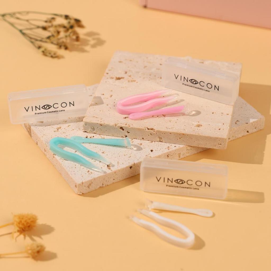 Vinscon Hight Quality Candy Color Tweezer & Lens Holder 高品质糖果色หน้า棒&夹子