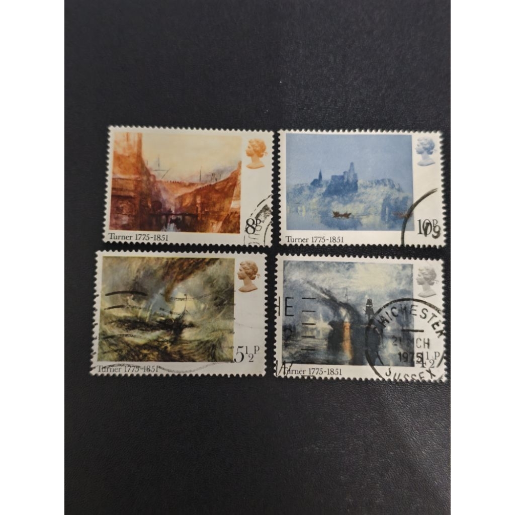 EB11 Great Britain 1975 Turner เพ้นท์แสตมป์ ครบชุด 4v ใช้แล้ว