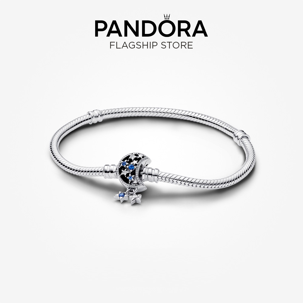 ของแท้ 100% Pandora สร้อยข้อมือแพนดอร่า โมเมนท์ส สปาร์คกลิ้ง มูน คลาสป์ แบบสายโซ่