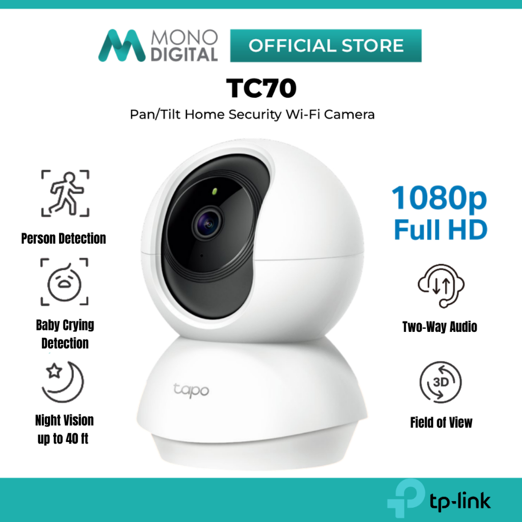 TP-LINK Pan/Tilt Indoor Home Security กล้องวงจรปิด Wi-Fi กล้องรักษาความปลอดภัย IP TC70 / TC71 / TC72