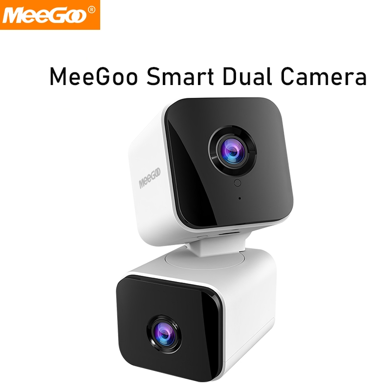 MeeGoo Tuya กล้องวงจรปิดอัจฉริยะกล้องรักษาความปลอดภัยภายในบ้านในร่มกล้องอัจฉริยะเลนส์คู่ 1920P HD