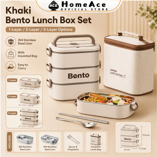 HomeAce Stainless Steel Lunch Box Insulated Sealed Food Container Bekas Makanan Tahan Panas