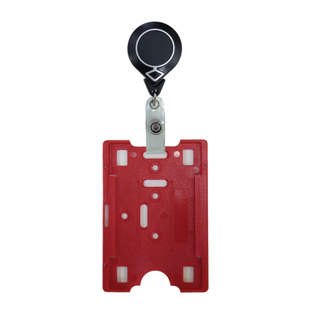 LX 3025 TEAR DROP ID BADGE REEL YOYO c/w LX 008 RED ID HOLDER