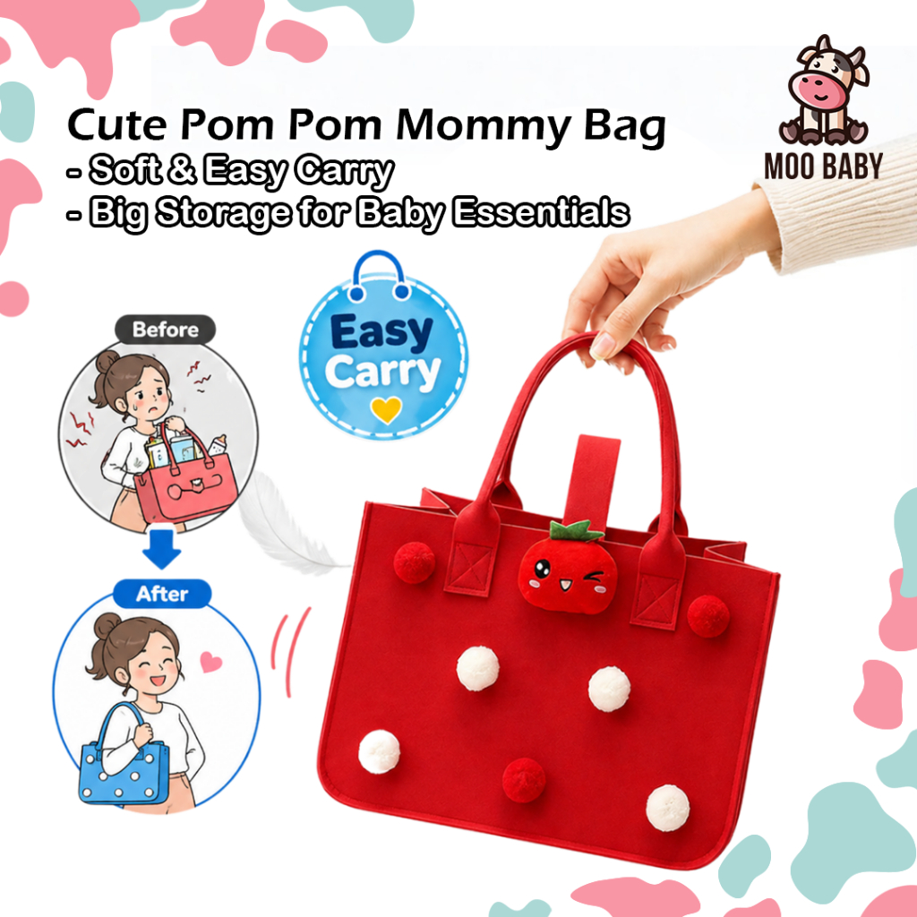 MOO BABY Mummy Bag Baby Travel Diaper Bag Mommy Bag Baby Hospital Beg Susu Baby Travel Nappy Bag Dia