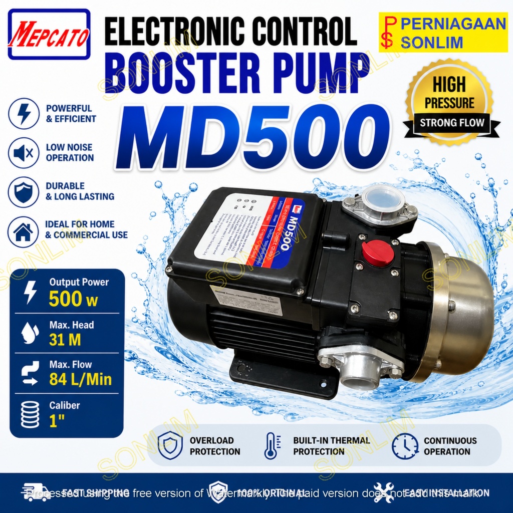 MEPCATO MD500 ELECTRONIC CONTROL BOOSTER PUMP (500W)