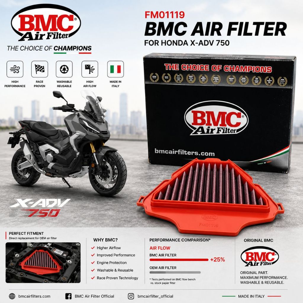 XADV 750 V1 V2 V3 BMC กรองอากาศ FM 01114 Honda XADV750 V2 V3 100% MADE อิตาลี BMC กรองอากาศ