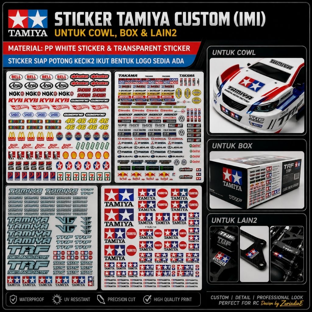 สติ๊กเกอร์ Tamiya โลโก้และปลอกคอ Tamiya