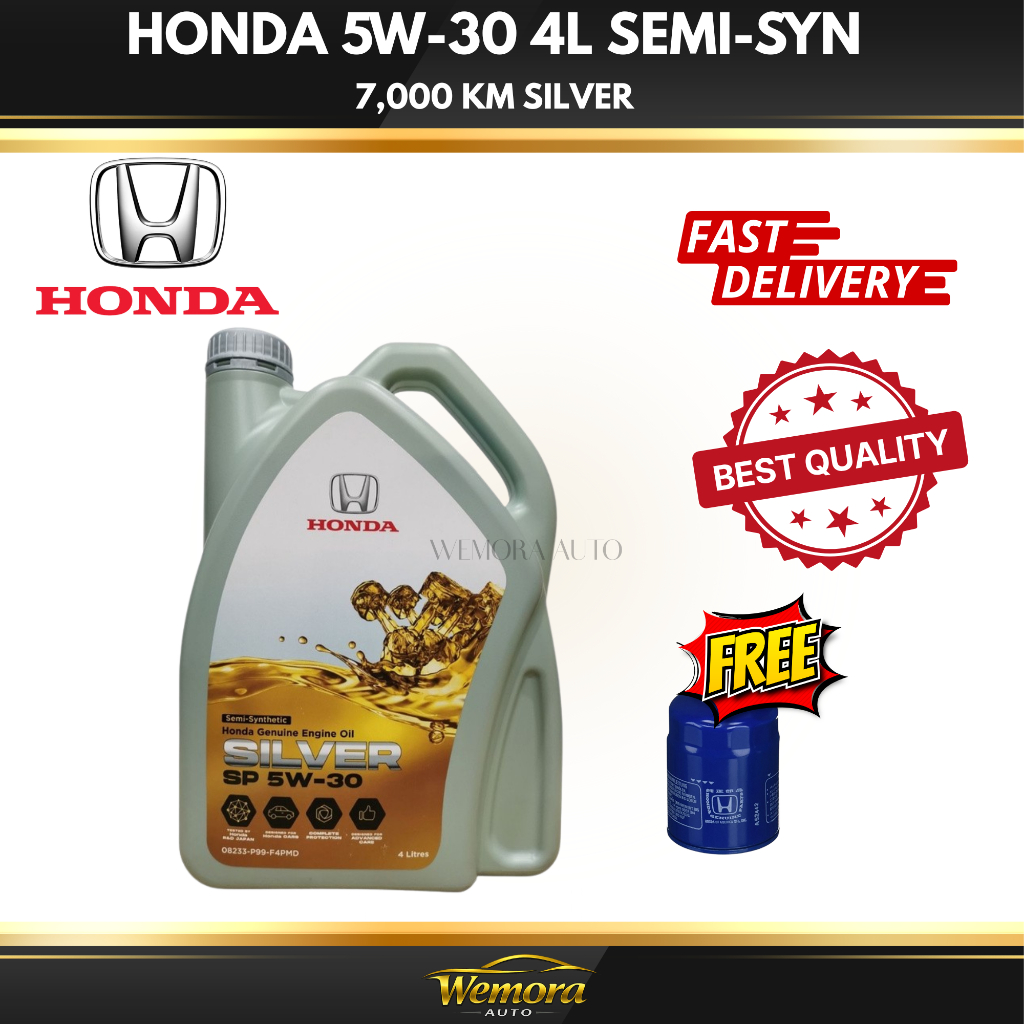 HONDA 5W-30 4L น้ํามันเครื่องกึ่งสังเคราะห์ Minyak Hitam Honda