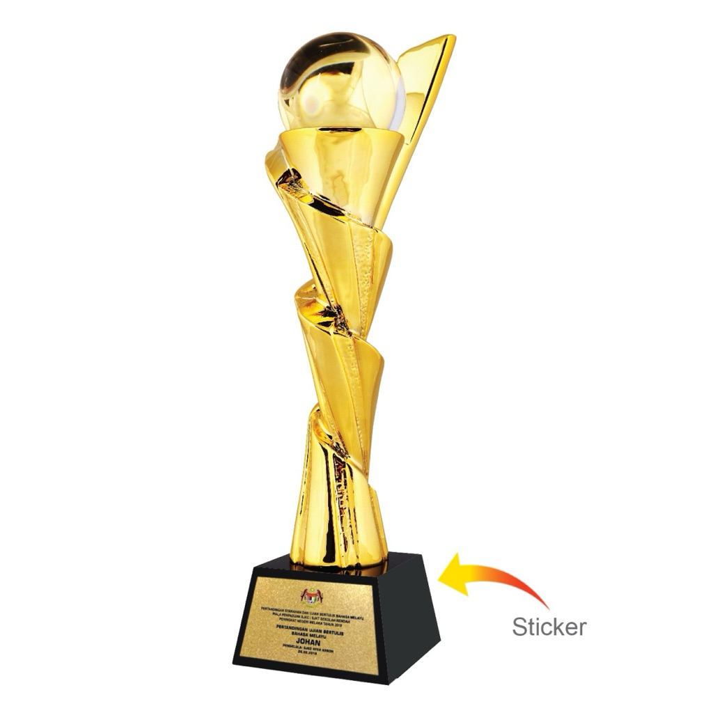 RESIN & CRYSTAL TROPHY 29 CM (H) EXCLUDE PRINTING PREMIUM LUXURY