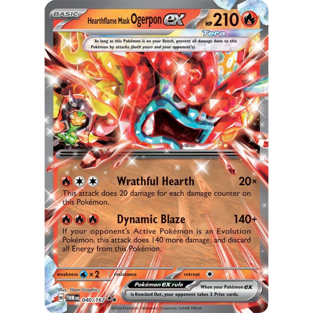 หน้ากาก Hearthflame Ogerpon ex 040/167 Pokemon Twilight Masquerade