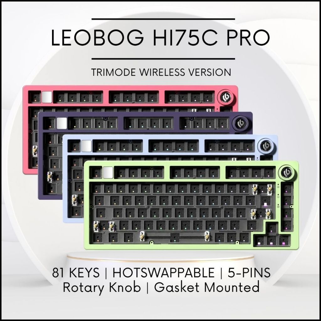 Leobog Hi75C PRO อลูมิเนียม 75% 81 คีย์ปะเก็นติดตั้งคีย์บอร์ดเชิงกลแบบกําหนดเอง