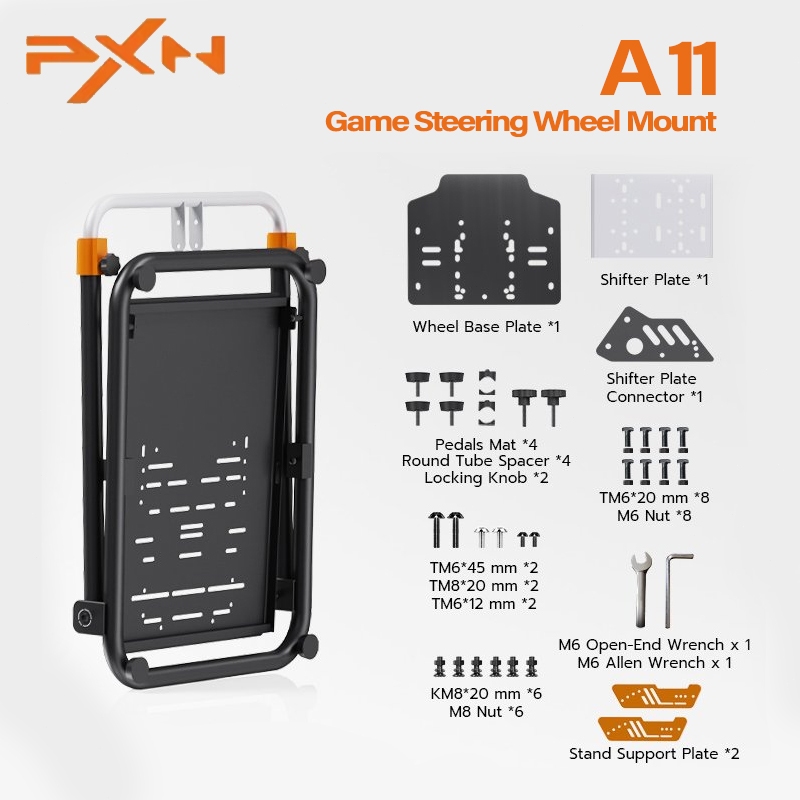 PXN A11 อะแดปเตอร์ขาตั้งล้อแข่งแบบพับได้ V99 Claw R3/R5/R9 Logitech G25/G27/G29 ตัวยึดทูมาเซ็ต