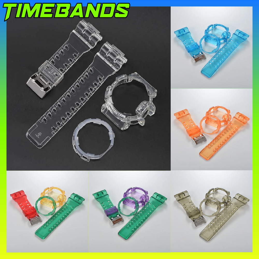 GA400 ชุดสาย Bezel G Shock GA-400 GBA-400 สายนาฬิกาเรซิน Jelly เปลี่ยนโปร่งใส