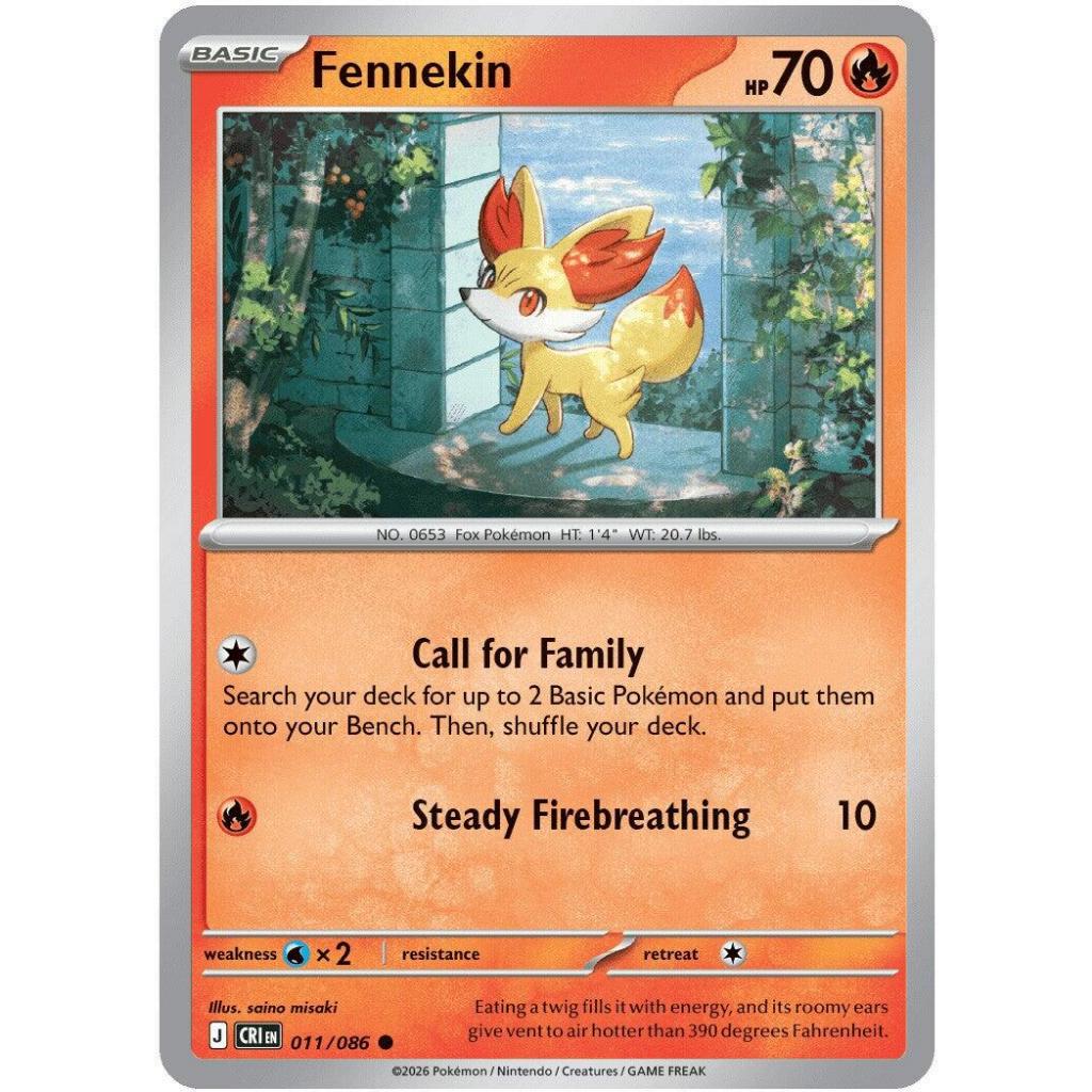 Fennelkin 011/086 FIRE Pokemon Chaos Rising